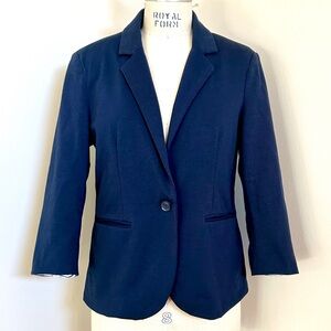 VTG 00s Y2K Nicole Miller Blazer Navy Preppy Collegiate Tailored Fitted Sz M